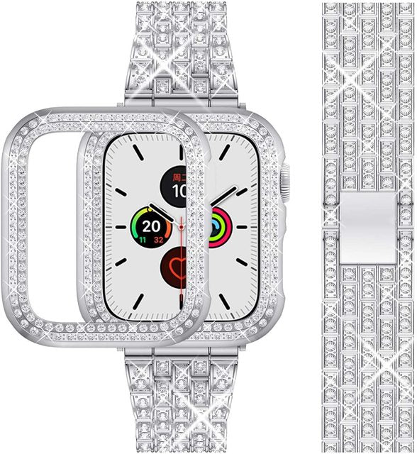 Pulseira Diamond Strap + Case para Apple Watch